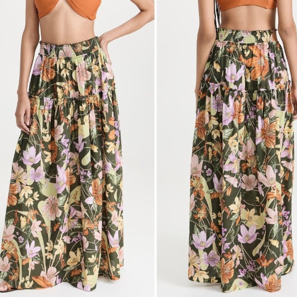 Agua Bendita Jenna Vitreo Maxi Skirt Floral Size M